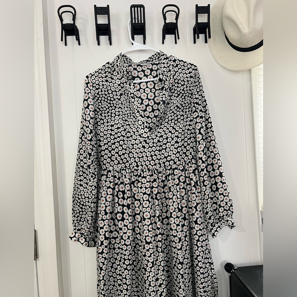 Stella McCartney Black and White Floral Dress